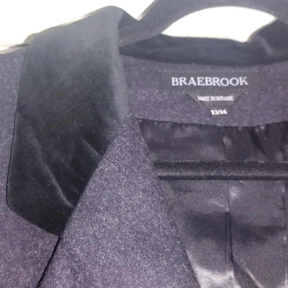 BRAEBROOK women’s 100% WOOL Riding Jacket Velvet collar‎ Fully lined Size 13/14